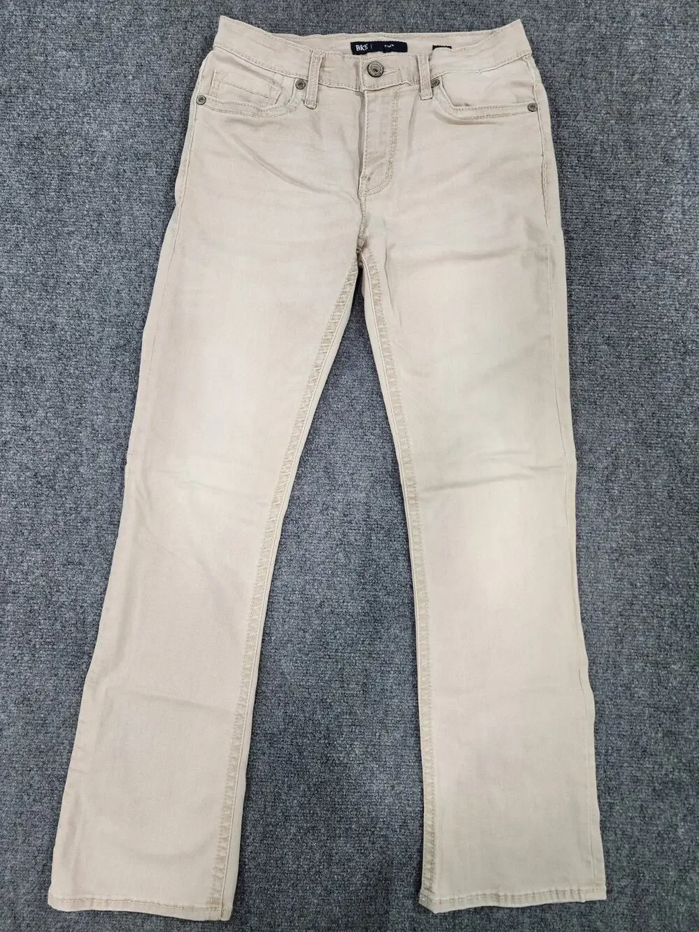 BKE Aiden Men's 30x32 Slim Fit Bootcut Stretch Denim Khaki Beige FPS6638R